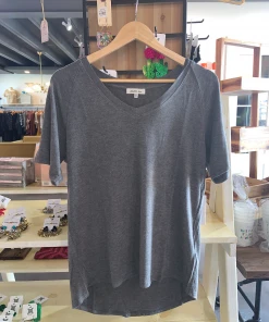 Wanderlust By Abby Heather Grey Tee NEW