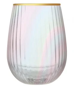 Wanderlust By Abby Iridescent Beveled Stemless Wine Glass