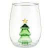 Wanderlust By Abby Stemless Wine Glass With Christmas Tree Figurine