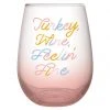 Wanderlust By Abby Turkey Wine Fine Stemless Wine Glass NEW