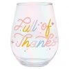 Wanderlust By Abby Full Of Thanks Jumbo Stemless Wine Glass NEW