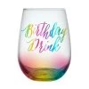 Wanderlust By Abby NEW Rainbow Birthday Drink Stemless Wine Glass