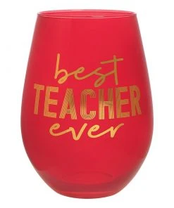 Wanderlust By Abby Jumbo Best Teacher Ever Wine Glass NEW
