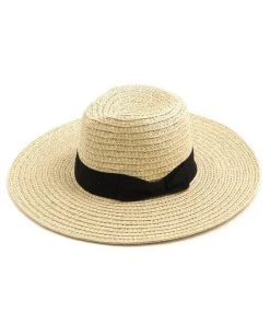 Wanderlust By Abby Bow Tie Straw Floppy Hat ACCESSORIES