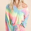 Wanderlust By Abby NEW Pastel Tie Dye French Terry Top