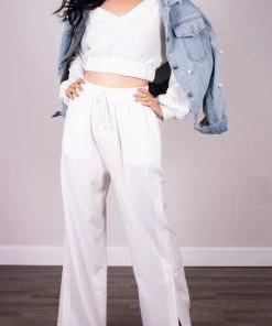 Wanderlust By Abby Wide Leg Drawstring Pants NEW