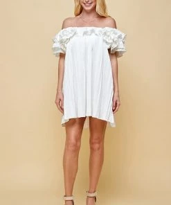 Wanderlust By Abby SALE Pleated Dress With Ruffle Details