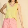 Wanderlust By Abby V Neck Sleeveless Hem Top NEW
