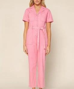 Wanderlust By Abby Washed Short Sleeve Utility Jumpsuit