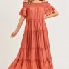 Wanderlust By Abby Off Shoulder Ruffle Dress