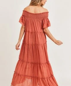 Wanderlust By Abby Off Shoulder Ruffle Dress