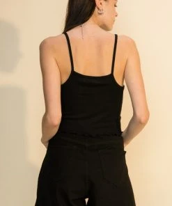 Wanderlust By Abby NEW Lettuce Hem Crop Cami Top