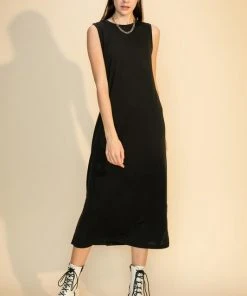 Wanderlust By Abby Crew Neck Dress With Side Slits