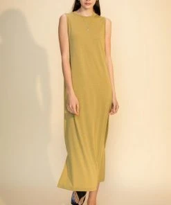 Wanderlust By Abby Crew Neck Dress With Side Slits