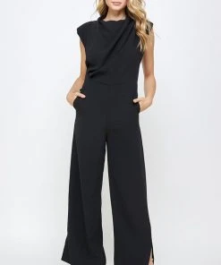 Wanderlust By Abby High Cowl Neck Jumpsuit NEW