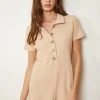 Wanderlust By Abby Knit Collared Button Down Romper