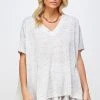 Wanderlust By Abby Speckled Knit V Neck NEW