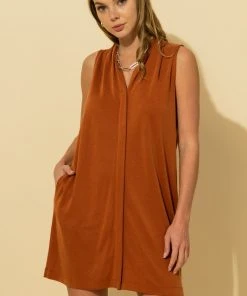 Wanderlust By Abby NEW V Neck Pleated Dress