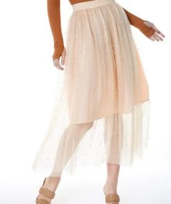 Wanderlust By Abby Maxi Length Tulle Skirt With Pearls NEW 7 Wanderlust By Abby Maxi Length Tulle Skirt With Pearls NEW