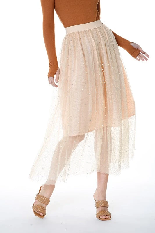 Wanderlust By Abby Maxi Length Tulle Skirt With Pearls NEW 5 Wanderlust By Abby Maxi Length Tulle Skirt With Pearls NEW