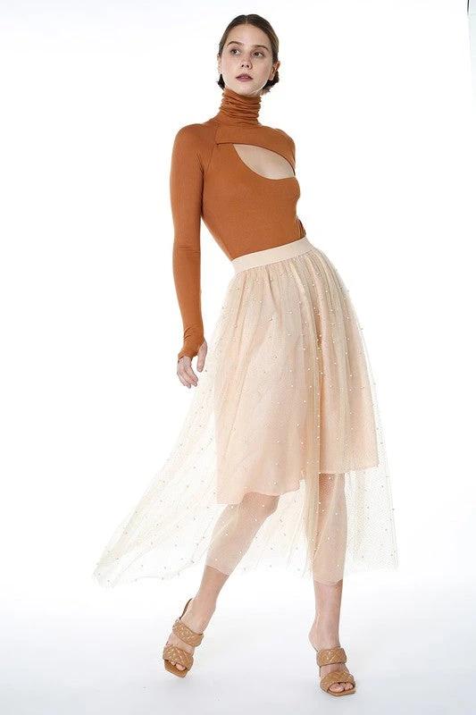 Wanderlust By Abby Maxi Length Tulle Skirt With Pearls NEW 4 Wanderlust By Abby Maxi Length Tulle Skirt With Pearls NEW