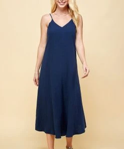 Wanderlust By Abby NEW Navy Cami Midi Dress