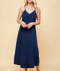Wanderlust By Abby NEW Navy Cami Midi Dress