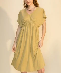 Wanderlust By Abby NEW Elastic Waist Midi Dress