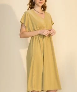 Wanderlust By Abby NEW Elastic Waist Midi Dress