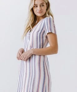 Wanderlust By Abby Linen Mini Dress NEW