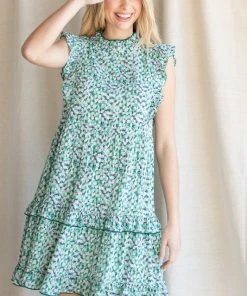 Wanderlust By Abby Print Ruffled Tiered Dress