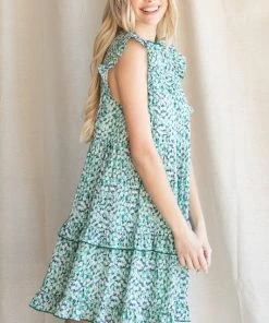 Wanderlust By Abby Print Ruffled Tiered Dress