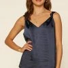 Wanderlust By Abby Navy Satin Knotted Strap Cami CLOTHING
