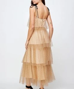 Wanderlust By Abby Dotted Mesh Layer Sleeveless Dress