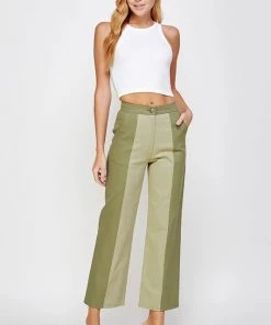 Wanderlust By Abby NEW Sage And Olive Color Block Top Stitch Detail Pants 15 Wanderlust By Abby NEW Sage And Olive Color Block Top Stitch Detail Pants