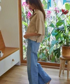 Wanderlust By Abby Knit Hacci Short Sleeve Over-sized Collared Crop Top 7 Wanderlust By Abby Knit Hacci Short Sleeve Over-sized Collared Crop Top