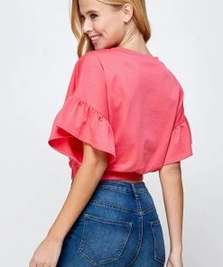 Wanderlust By Abby Ruffle Short Sleeve Top