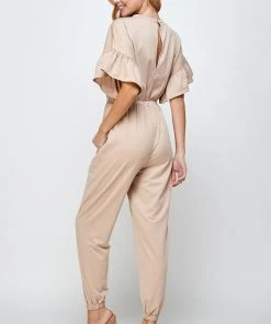 Wanderlust By Abby NEW Ruffle Sleeve Knit Jumpsuit