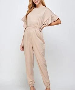Wanderlust By Abby NEW Ruffle Sleeve Knit Jumpsuit