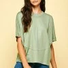 Wanderlust By Abby Crew Neck Top With Sewing Detail CLOTHING