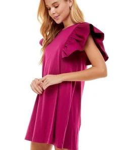 Wanderlust By Abby Ruffle Sleeve Sassy Dress