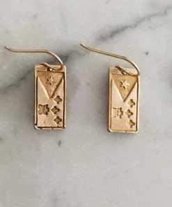 Mimosa Handcrafted Mimosa Acadian Flag Earrings JEWELRY