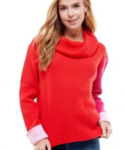 Wanderlust By Abby Colorblock Long Sleeve Sweater NEW