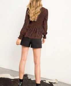 Wanderlust By Abby NEW Smocked Zebra Peplum Top