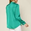 Wanderlust By Abby Satin Button Down Shirt