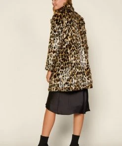 Wanderlust By Abby Faux Leopard Midi Coat NEW