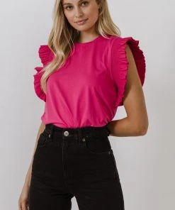 Wanderlust By Abby Poplin Top With Ruffle Detail