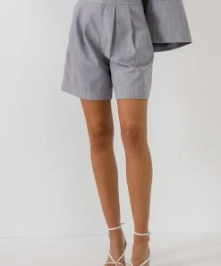 Wanderlust By Abby Pleated Tailored Shorts