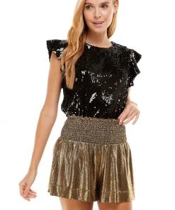 Wanderlust By Abby Sequin Ruffle Sleeve Top