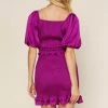 Wanderlust By Abby Bubble Sleeve Smocked Dress